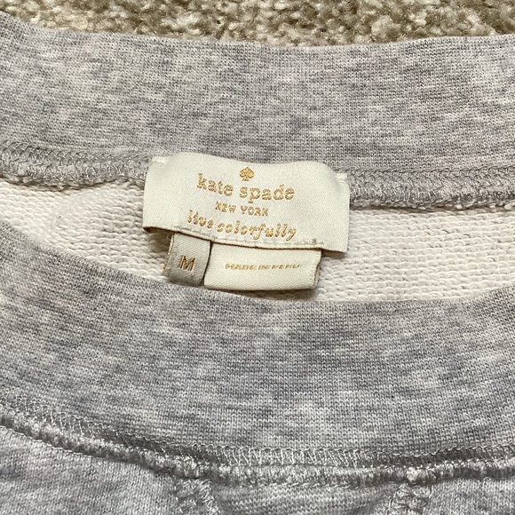 Kate Spade x Darcel Boatneck Grey Sweatshirt Pink Donut Medium Doughnut Top - Picture 3 of 9